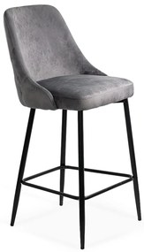 Scaun bar gri ABS 143 - catifea, confort sporit, stabil, design sofisticat