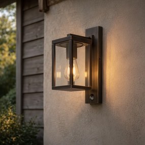 Lampa de perete exterioară auriu antic cu senzor de mișcare IP44 - Charlois