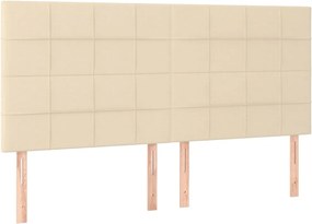 vidaXL Tăblie de pat crem 160x5x118/128 cm, material textil