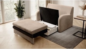 Canapea maro deschis extensibilă cu tapițerie din catifea 130 cm Ario – ELTAP