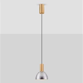 Pendul LED modern, Metal, Sticla, Fumuriu, Voi