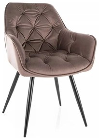 Scaun de bucătărie Cherry Velvet, cappuccino / negru
