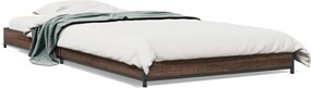 vidaXL Cadru de pat, stejar maro, 75x190 cm, lemn prelucrat și metal