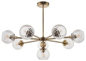 Lustră pe tijă Endon 103172 ALLEGRA 8xE14/7W/230V alamă/transparent