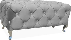 Taburet HESTIA, stofa catifelata gri - Bluvel 14, 100x50x46 cm