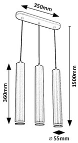 Lustra cu 3 pendule design modern Senobia