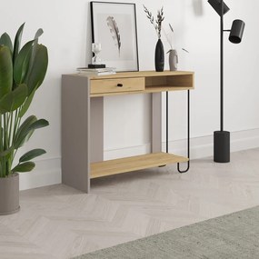 Masă consolă cu blat cu aspect de lemn de stejar 35x100 cm Saturne – Marckeric