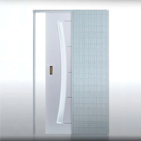 Usa glisanta cu model HDF incastrata in perete - Colectia PROGRESS 1.1 800 x 2000, 815 x 2020, Folie Decor, 1800 x 2100, Set maner + broasca cu cioc,