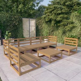 3075407 vidaXL Set mobilier de grădină, 7 piese, maro miere, lemn masiv de pin