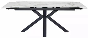 Masa extensibila Columbus Ceramic alb AMBER BIANCO/negru L160-240 cm