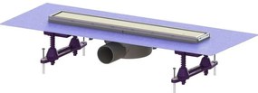 Set rigola pentru dus plus capac Kessel Linearis Compact 65 cm inox cu sita de par si clapeta multistop