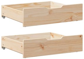 vidaXL Sertare de pat cu roți, 2 buc., 75x55x17 cm, lemn masiv de pin