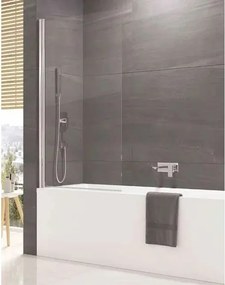 Paravan de cada SanSwiss Ocelia cu un element mobil 80x140 cm sticla transparenta crom lucios
