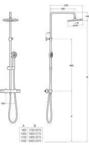 Roca A5A2F18C00 - Set de duș VICTORIA cu baterie termostatică, crom lucios