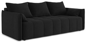 Canapea neagră extensibilă/cu spațiu de depozitare 225 cm Moku – Makamii