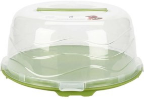 Tavă de servit tort EH cu capac, diametru 33 cm,verde