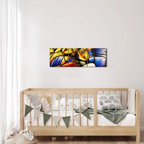 Tablou - Pictură în ulei, îndrăgostiții (cu ceas) (90x30 cm)