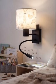 Brilagi - Lampă LED flexibilă BOBO 1xE27/25W/230V + LED/3W negru/alb/cu iepurași