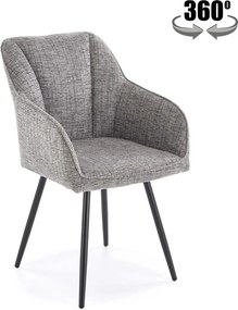 Scaun K576, gri/negru, stofa clasica/otel, 54x60x85 cm