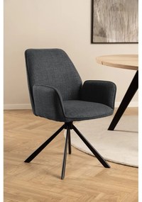 Set de scaune de sufragerie gri închis cu cotiere 2 buc. tapițat Glenda – Actona