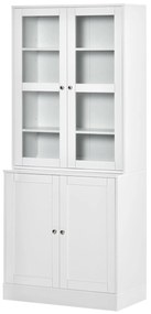 HOMCOM Bibliotecă Perete, 2 rafturi, 76 cm x 40 cm x 178,5 cm, Alb | Aosom Romania