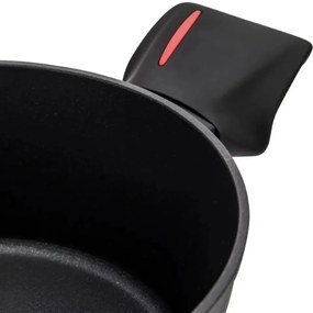 Oala marmorata cu capac 28 cm Royalty Line RL FTN28, negru