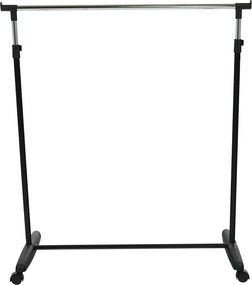 Cuier mobil, crom/plastic negru, SOREN