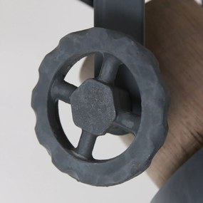 Industriële plafondspot hout met grijs 2-lichts draai- en kantelbaar - Gearwood