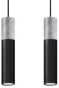 Sollux SL.0651 - Lustr BORGIO 2xGU10/40W/230V beton/metal negru