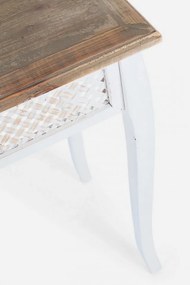 Set 3 console albe din Bambus si lemn de Brad, 120 - 90 - 60 cm, Rosen Bizzotto