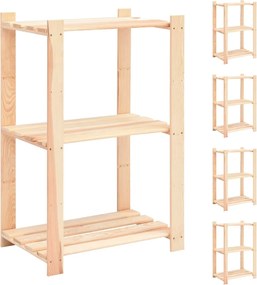 vidaXL Etajeră cu 3 niveluri, 5 buc., 60x38x90 cm, pin masiv, 150 kg
