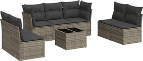 vidaXL Set canapele de grădină cu perne, 8 piese, gri, poliratan