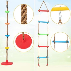 Set leagăne 4 în 1 cu panou de baschet