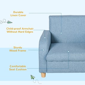 HOMCOM Scaun pentru Camera Copiilor în Material Textil Max. 65 kg 49x45x44cm Albastru | Aosom Romania