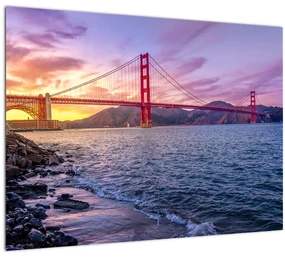 Tablou cu pod și apus de soare (70x50 cm), în 40 de alte dimensiuni noi