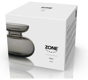 Vază gri deschis din sticlă lucrată manual (înălțime 9 cm) Inu – Zone