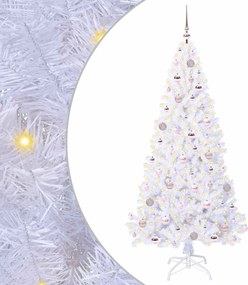 vidaXL Brad de Crăciun artificial cu 300 LED Alb 180 cm PVC și Oțel