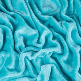 decoDoma Cearceaf cu elastic din micropluş, turcoaz 180 x 200 cm