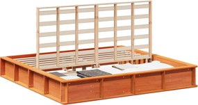 vidaXL Cadru de pat Maroniu cerat 200 x 200 cm Lemn de pin masiv