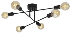 Lustră aplicată BATON 6xE27/60W/230V, negru - Cottex P7216SV