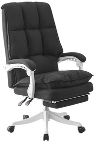 RESIGILAT- Scaun directorial, dubla buretare, suport picioare, material textil, Negru