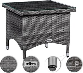 Stilista Masă pliabilă Polyrattan, 50 x 50 cm, crem