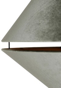 Lampă arcuită din alamă cu abajur dublu din catifea neagră și verde - XXL