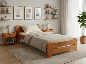 Pat de o persoana Laura 80x200, arin Saltele: Cu saltele Somnia 18 cm, Somiera pat: Cu lamele drepte