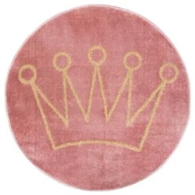 Covor Rotund Crown, Roz, D. 78 Cm