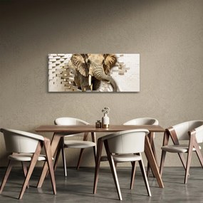 Tablou - Elefant spârgând peretele (120x50 cm)