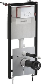 Set rezervor WC cu cadru Omnires StrongFrame si clapeta Minimal crom lucios