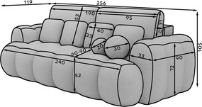 Canapea bej extensibilă cu tapițerie din țesătură bouclé 256 cm Cotonn – ELTAP