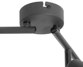 Plafoniera de design neagră cu aur 4 lumini ovală - Noud