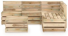 Set mobilier gradina, 6 piese, lemn de pin verde tratat